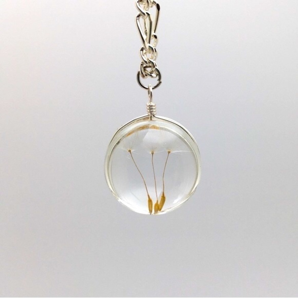 Wish Charm Necklace Dandelion Seeds